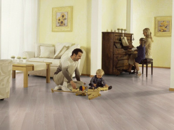 Ламинат Kronotex Exquisit D2873 Дуб вейвлесс белый