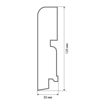 Напольный плинтус Finitura dekor R9 120х30х2400/ 020